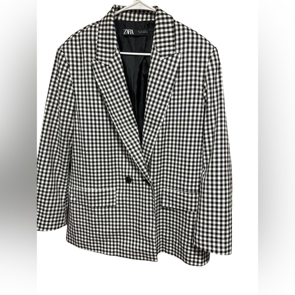 Zara Monochrome Checkered Blazer - Picture 2 of 3